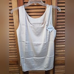 NWT Wantschun Women’s Satin Camisole Tank Top Champagne Silk-Look Cami Size M